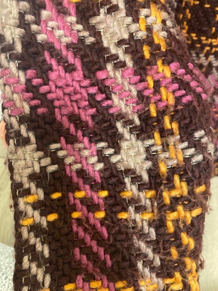 Tüvit Desenli Midi Kadın Yün Kaban - Görsel 2