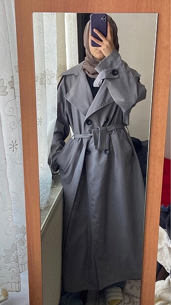 Mango Vintage gri trençkot