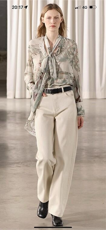 Wide leg yüksek bel jean zara