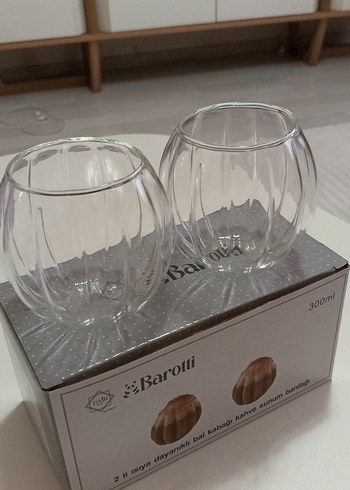 Barolti 300ml 2'li Kabartmalı Cam Bardak