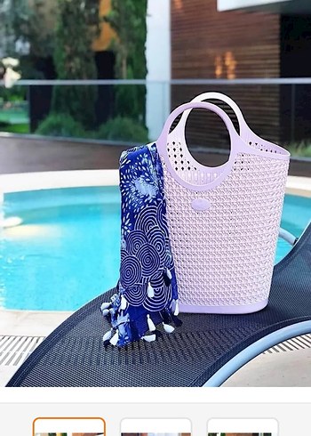 Beden Dantel Detaylı Pembe Bohem Plaj Çantası