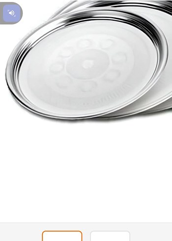 Gri Beyaz Metal Yuvarlak Tepsi - Görsel 2