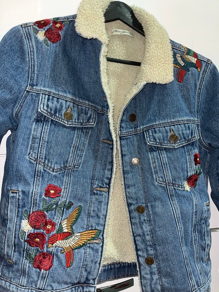 Nakışlı Kadın Kot Ceket - Görsel 2