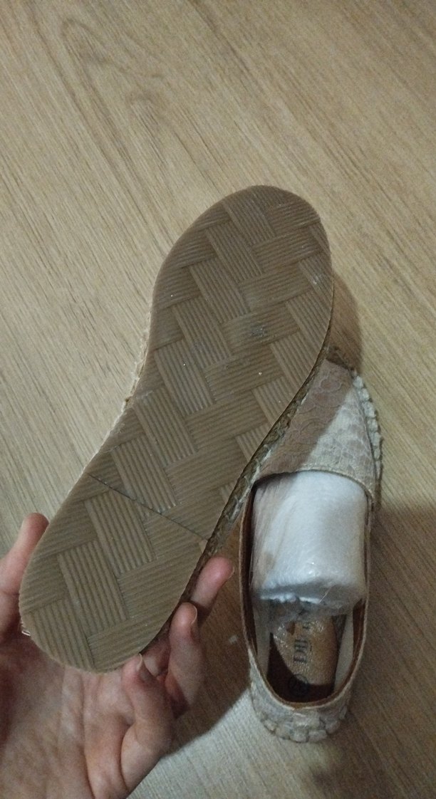 Bej Dantel Detaylı Kadın Dolgu Topuk Espadril - Görsel 4