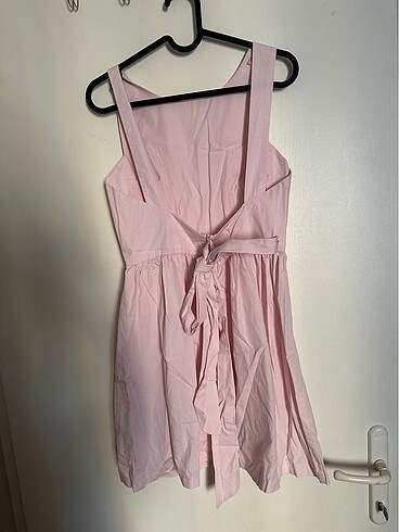 Zara Zara toz pembe elbise