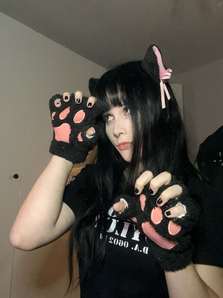 Siyah pembe Kedi Kulağı toka - Görsel 3