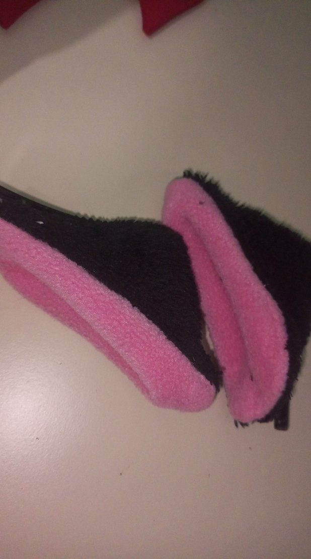 Siyah pembe Kedi Kulağı toka - Görsel 2