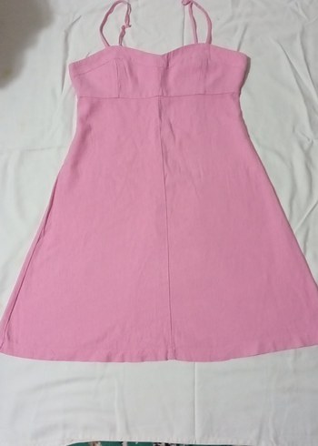 Pembe mini Straplez Kadın Elbise