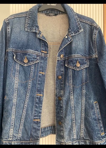 Kadın Mavi Denim Midi Ceket