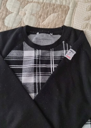 Siyah Ekose Desenli Erkek çocuk sweat - Görsel 2