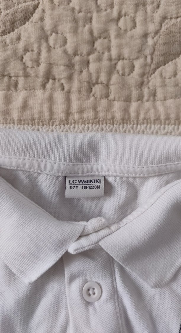 Beyaz Erkek Çocuk Kısa Kollu Polo Yaka Tişört - Görsel 2