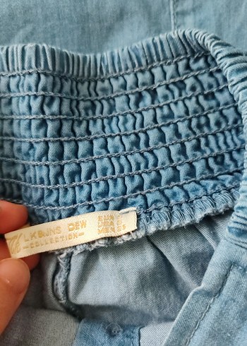 Mavi Uzun Düğmeli Kadın Kot Etek - Görsel 4