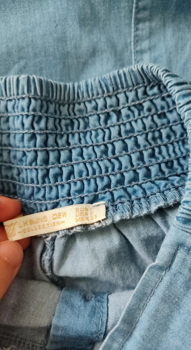 Mavi Uzun Düğmeli Kadın Kot Etek - Görsel 4