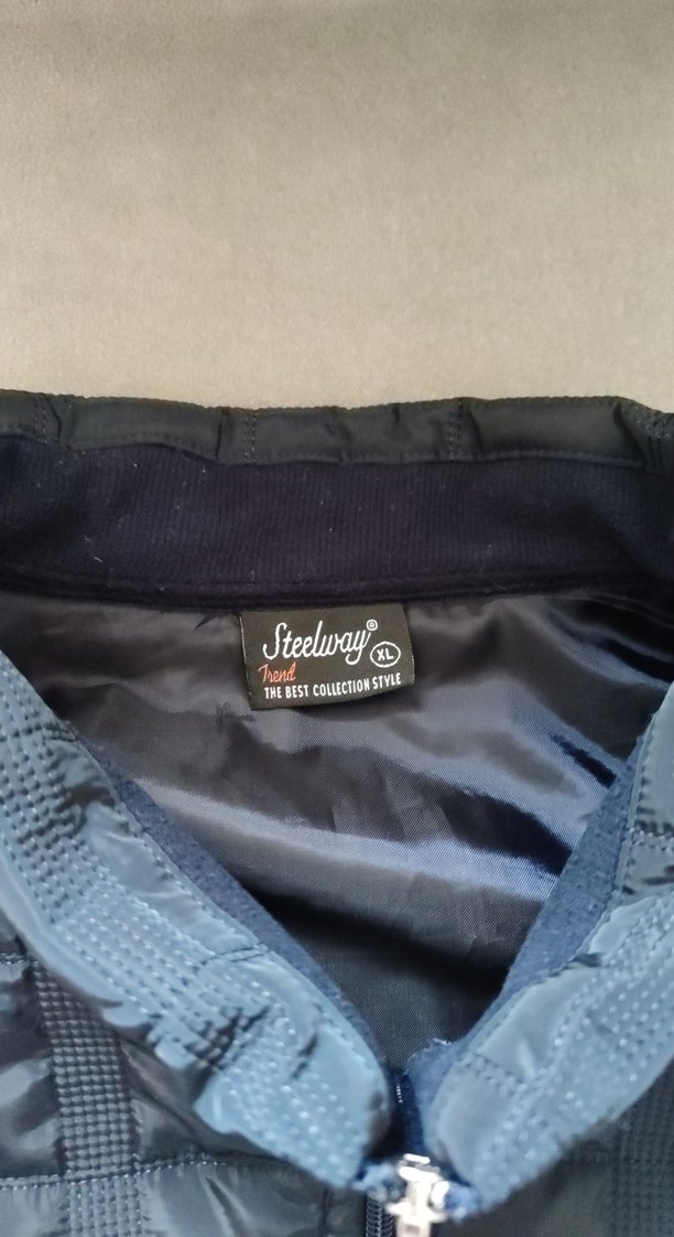 Fermuarlı Erkek Yelek, Yüksek Yakalı, Mavi - Görsel 3