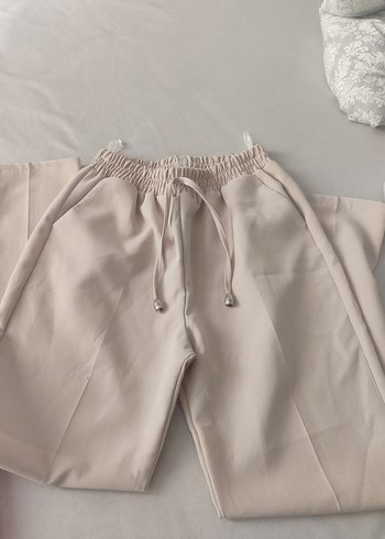 38 Beden Bej kumaş Kadın Pantolon