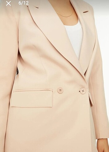 38 Beden ten rengi Renk Trendyolmilla Bej Blazer Ceket
