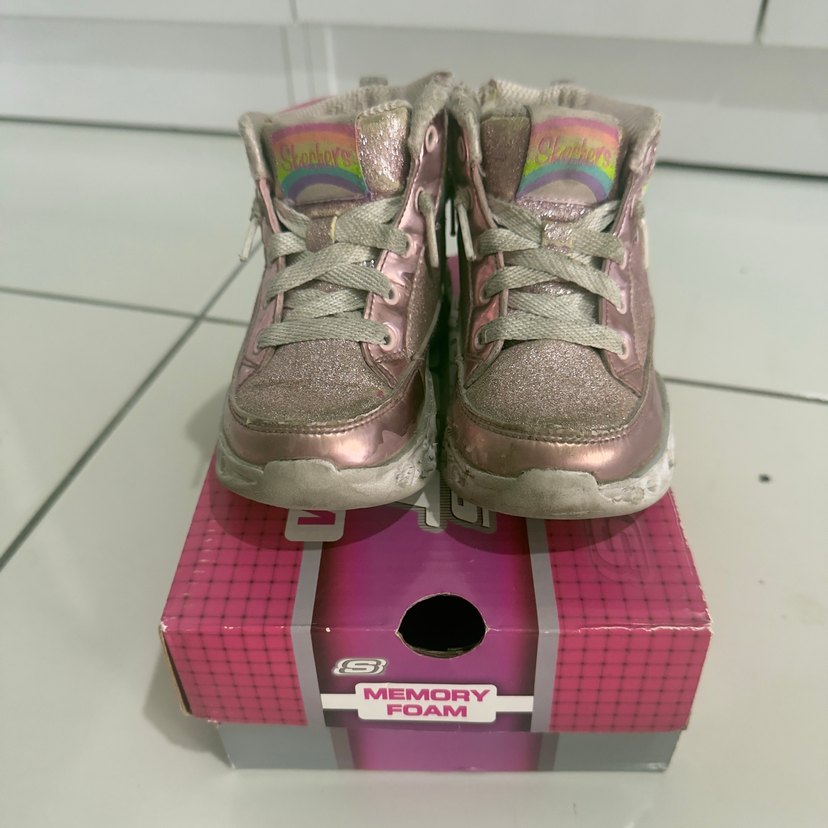 Skechers Kız Çocuk Pembe Simli Spor Ayakkabı - Görsel 2