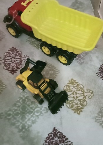 Renkli Sarı Oyuncak Kamyon ve Kepçe