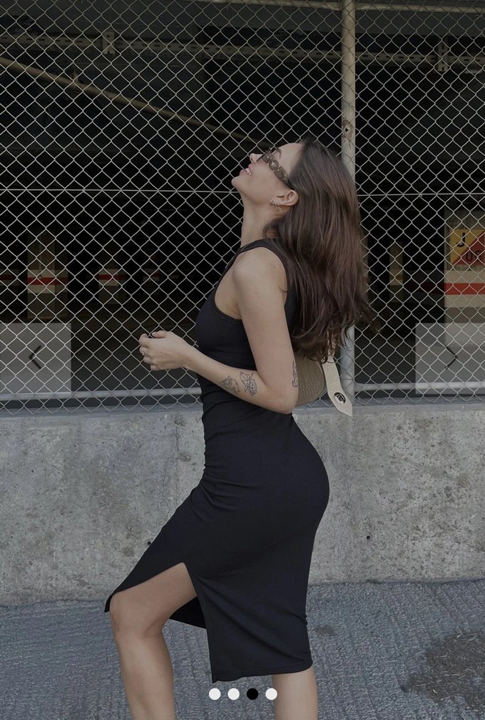 Siyah Straplez Midi Kalem Elbise - Görsel 2