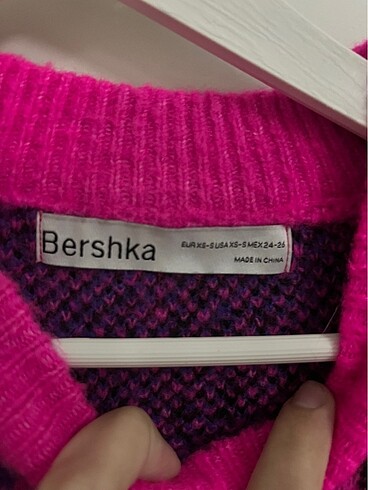 xs Beden pembe Renk Bershka Pembe leopar kazak