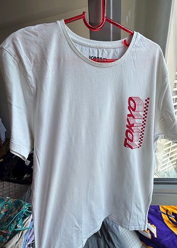 Zara Beyaz Baskılı 4 Tişört L Beden