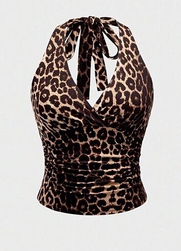 Leopar desenli bluz