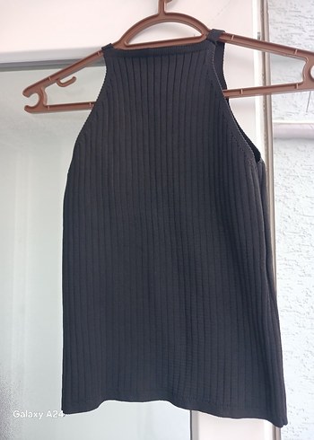 Kadın Siyah Yüksek Yakalı Triko Atlet Standart Beden - Görsel 2