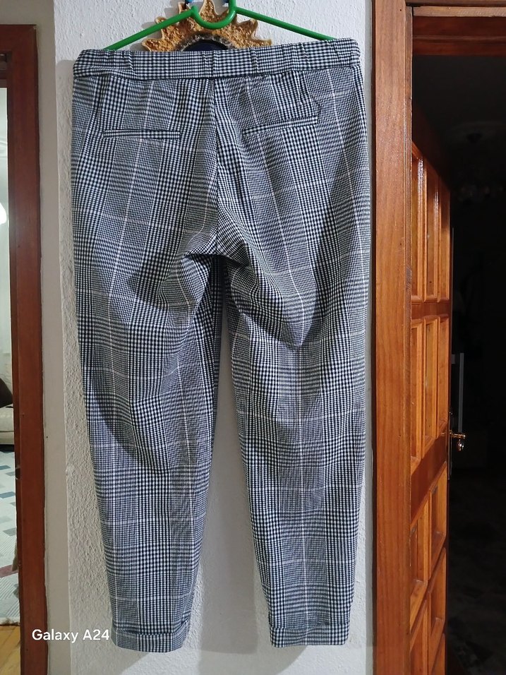 Gri Pilili Kadın Kumaş Pantolon - Görsel 2