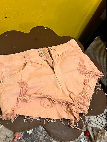 32 Beden Pembe mini kot şort
