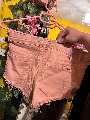 32 Beden pembe Renk Pembe mini kot şort