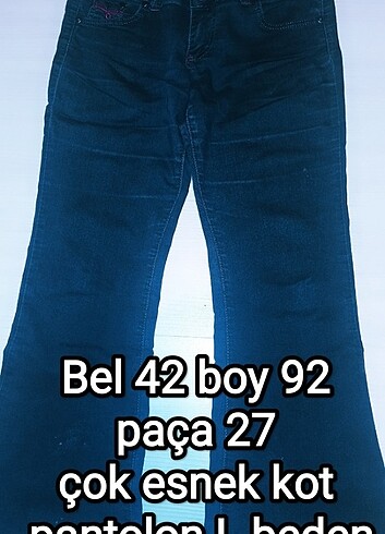 Bel 42 boy 92 paça 27 çok esnek kot pantolon L beden 2