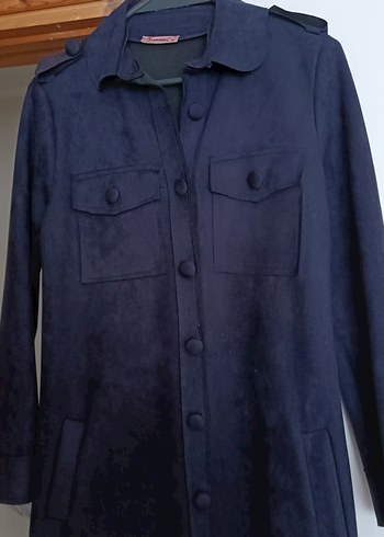 Kadın Süet Uzun Düğmeli Kaban - Görsel 2