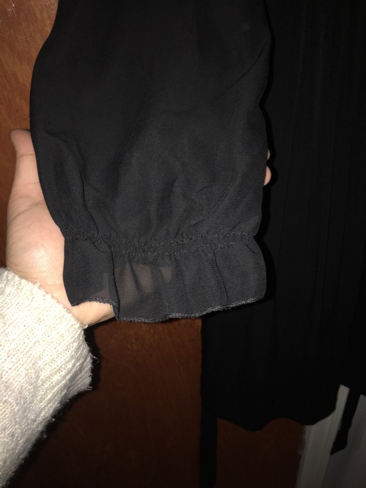 Uzun Kollu Siyah Midi Giyimli Elbise - Görsel 3