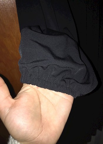 Siyah Drapeli Uzun Kollu Kadın Elbise - Görsel 4