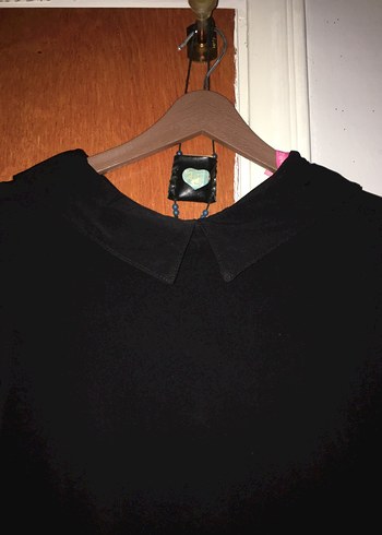 Siyah Drapeli Uzun Kollu Kadın Elbise - Görsel 3