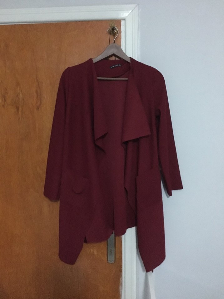 Bordo Midi Kadın Salaş kazak - Görsel 2