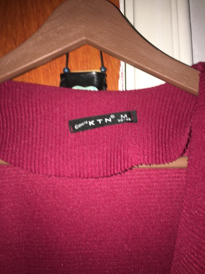 Bordo Midi Kadın Salaş kazak - Görsel 4