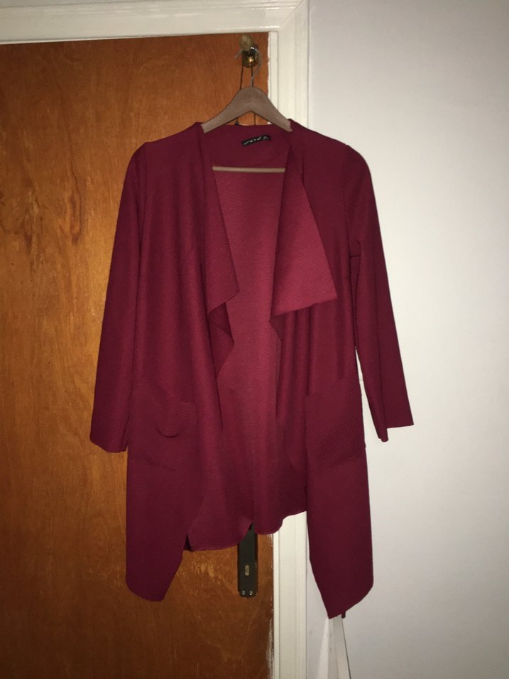 Bordo Midi Kadın Salaş kazak - Görsel 3