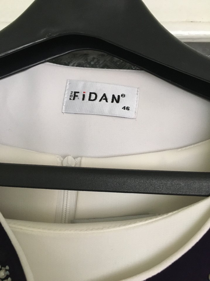 Mor Nakışlı Uzun Kadın Elbise - Görsel 5