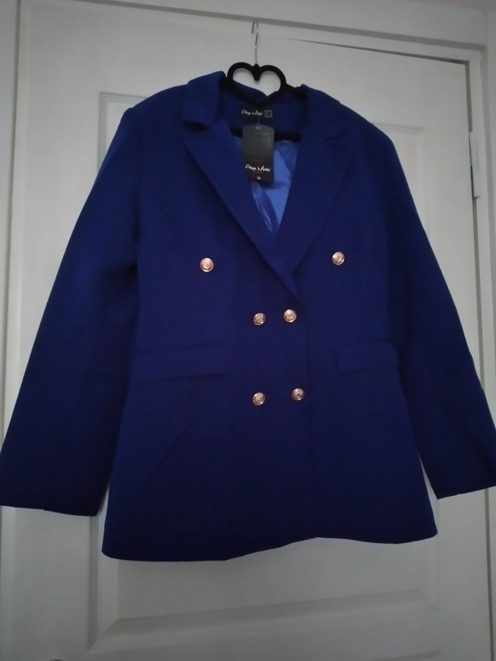 Düğmeli Lacivert Kadın Blazer Ceket - Görsel 2