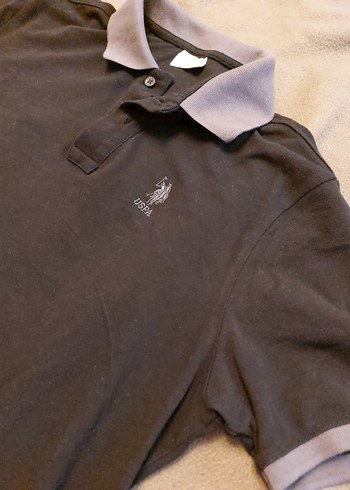 Polo Gri Yaka Siyah Tshirt - Görsel 3