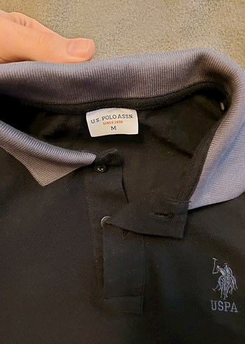 Polo Gri Yaka Siyah Tshirt - Görsel 5