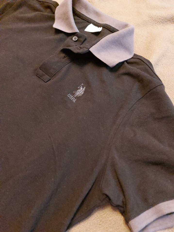 Polo Gri Yaka Siyah Tshirt - Görsel 3