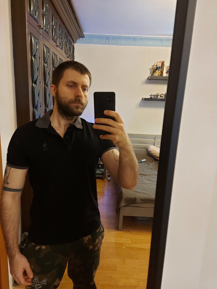 Polo Gri Yaka Siyah Tshirt - Görsel 2