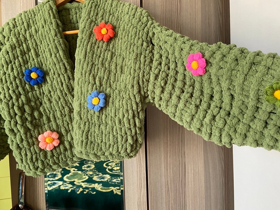 Çiçekli Puffy ceket - Görsel 3