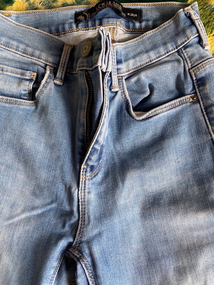 Kadın Gri Mavi Tie-Dye Denim jean - Görsel 2