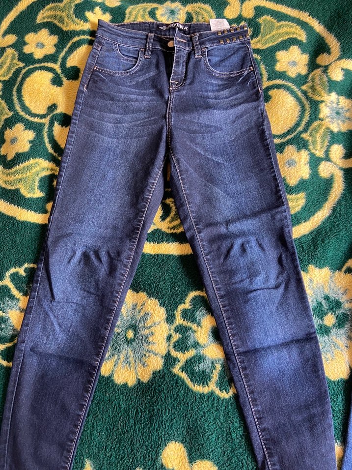 Kadın Mavi Parlak vena jean - Görsel 2