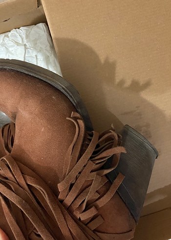 Kahverengi Süet Püsküllü Kadın Bot - Görsel 4