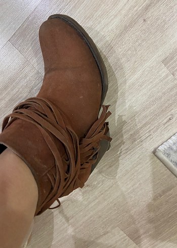 Kahverengi Süet Püsküllü Kadın Bot - Görsel 2