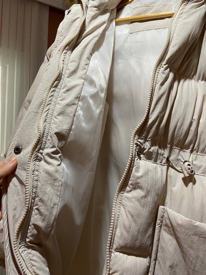 Kürklü Bej Kadın Kışlık Mont - Görsel 2